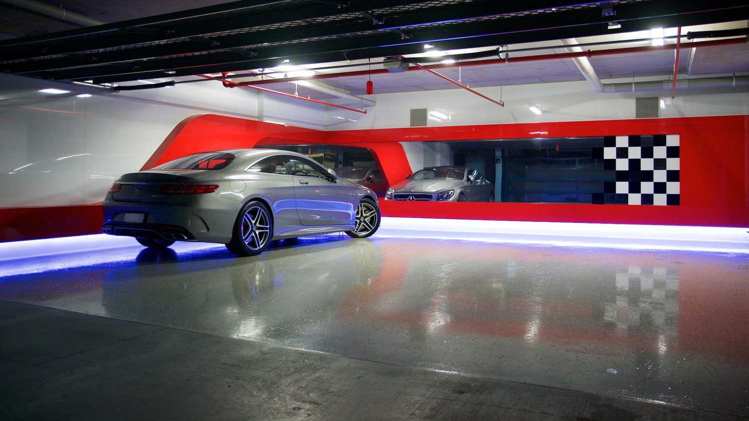 LED lite garage - car show room